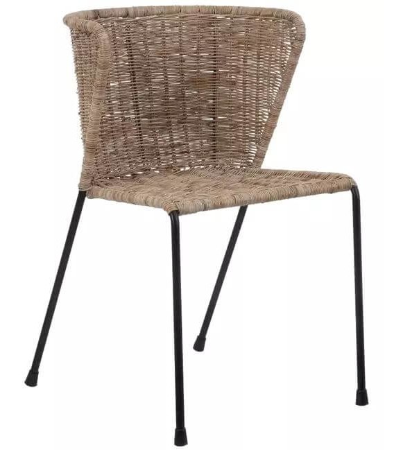 SILLA 50 X 54 X 77 LALUA RATAN NATURAL METAL NEGRO