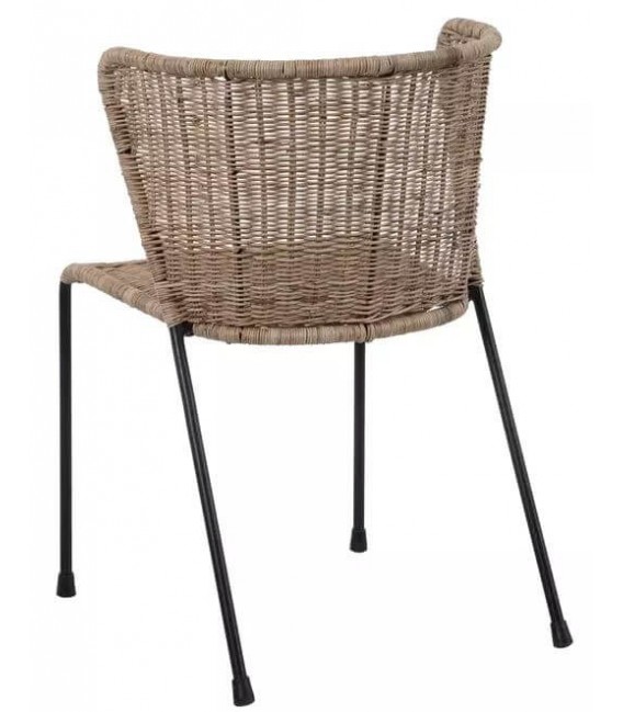 SILLA 50 X 54 X 77 LALUA RATAN NATURAL METAL NEGRO