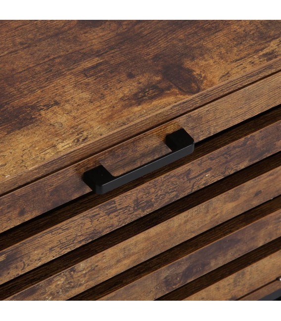 MUEBLE DE TV 100 X 40 X 45 ROUTER MELAMINA NOGAL METAL NEGRO