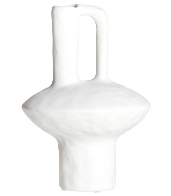 JARRON 19 Ø X 27 BEQUER CERAMICA BLANCA