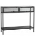 CONSOLA VITRINA 100 X 35 X 80 KIRLA METAL NEGRO Y CRISTAL