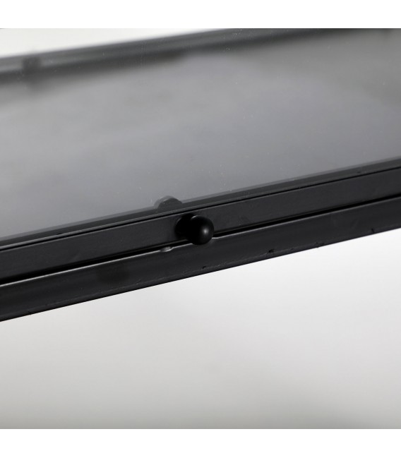 CONSOLA VITRINA 100 X 35 X 80 KIRLA METAL NEGRO Y CRISTAL