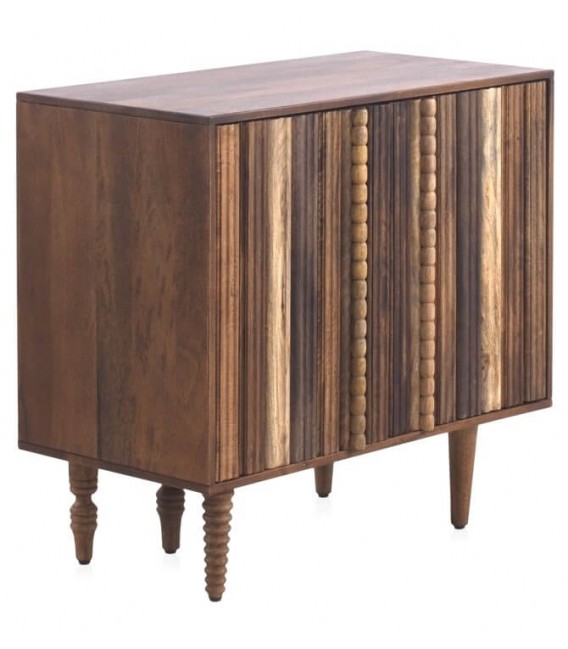 TAQUILLON 85 X 28 X 78 POLCA MADERA NOGAL Y NATURAL