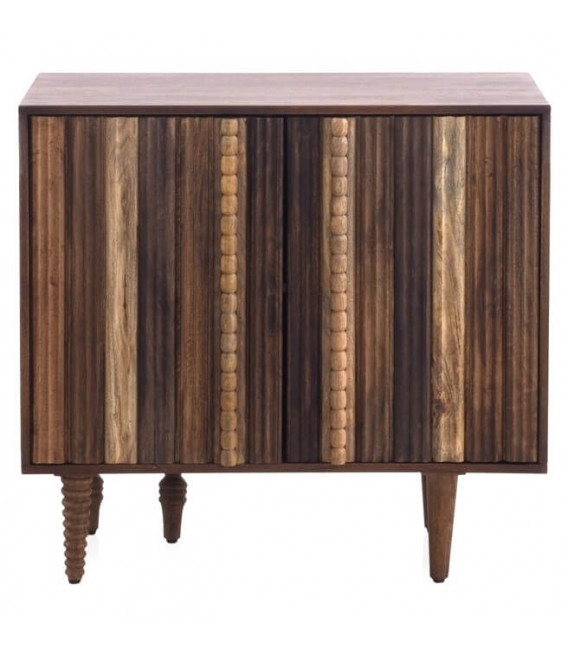 TAQUILLON 85 X 28 X 78 POLCA MADERA NOGAL Y NATURAL