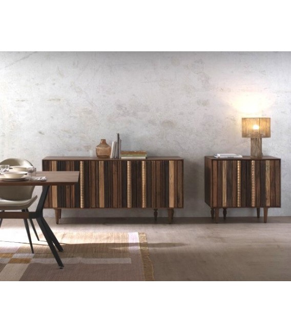 TAQUILLON 85 X 28 X 78 POLCA MADERA NOGAL Y NATURAL