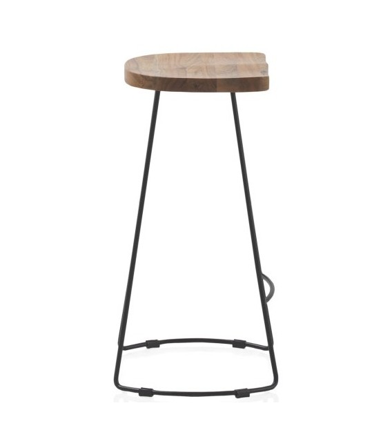 TABURETE 40 X 35 X 76 LOLIO MADERA NATURAL METAL NEGRO