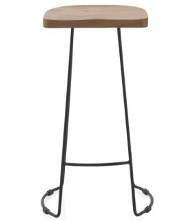 TABURETE 40 X 35 X 76 LOLIO MADERA NATURAL METAL NEGRO