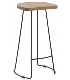 TABURETE 40 X 35 X 76 LOLIO MADERA NATURAL METAL NEGRO