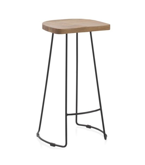 TABURETE 40 X 35 X 76 LOLIO MADERA NATURAL METAL NEGRO