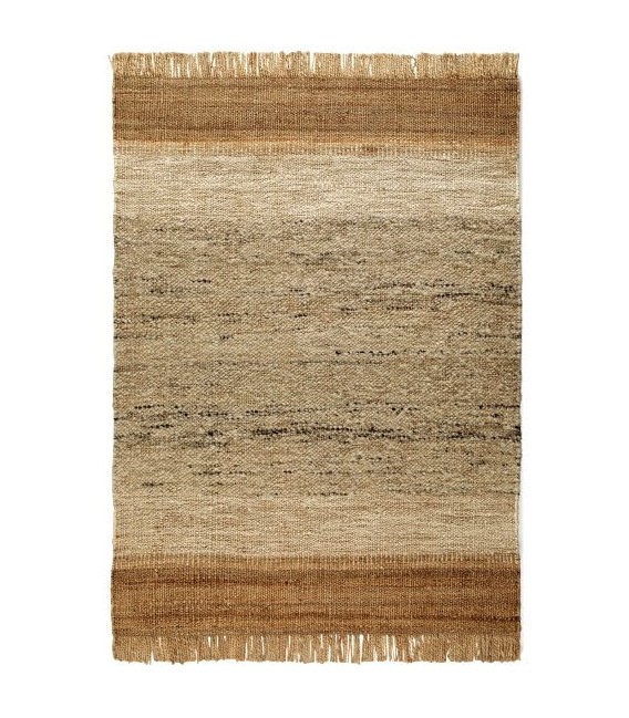 ALFOMBRA 240 X 180 MARRIC LANA Y YUTE TONOS MARRONES