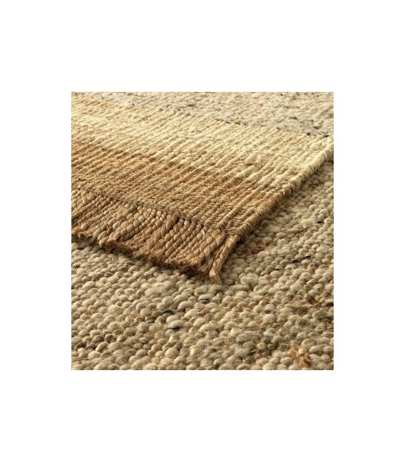 ALFOMBRA 240 X 180 MARRIC LANA Y YUTE TONOS MARRONES