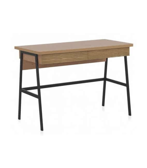 ESCRITORIO 110 X 55 X 76 FEDRA MADERA NATURAL METAL NEGRO