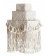 LAMPARA DE TECHO 34 X 34 X 41 MACRAME ALGODON BLANCO