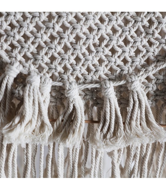 LAMPARA DE TECHO 34 X 34 X 41 MACRAME ALGODON BLANCO