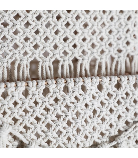LAMPARA DE TECHO 34 X 34 X 41 MACRAME ALGODON BLANCO