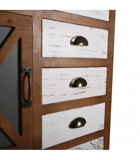 SINFONIER 70 X 35 X 110 SHELMA MADERA NATURAL Y BLANCO