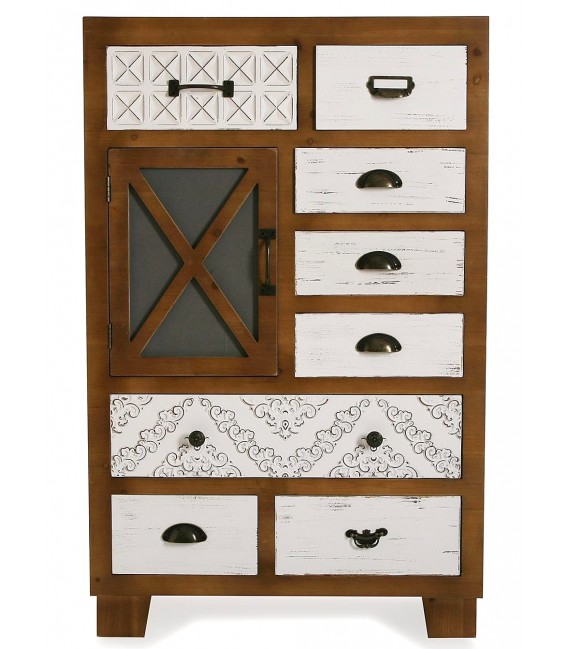 SINFONIER 70 X 35 X 110 SHELMA MADERA NATURAL Y BLANCO