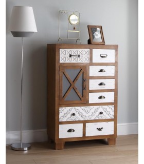 SINFONIER 70 X 35 X 110 SHELMA MADERA NATURAL Y BLANCO