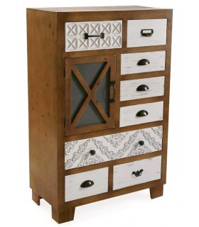 SINFONIER 70 X 35 X 110 SHELMA MADERA NATURAL Y BLANCO