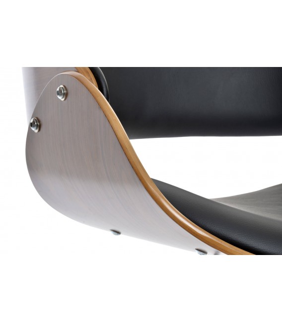 TABURETE 54 X 53 X 102 RETRO NOGAL PP NEGRA Y METAL CROMADO