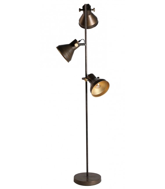 LAMPARA DE PIE 46 X 42 X 160 LARKA METAL BRONCE ENVEJECIDO