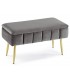 BANCO PIE DE CAMA 80 X 38 X 42 TOBOSO METAL ORO TERCIOPELO GRIS