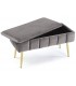 BANCO PIE DE CAMA 80 X 38 X 42 TOBOSO METAL ORO TERCIOPELO GRIS