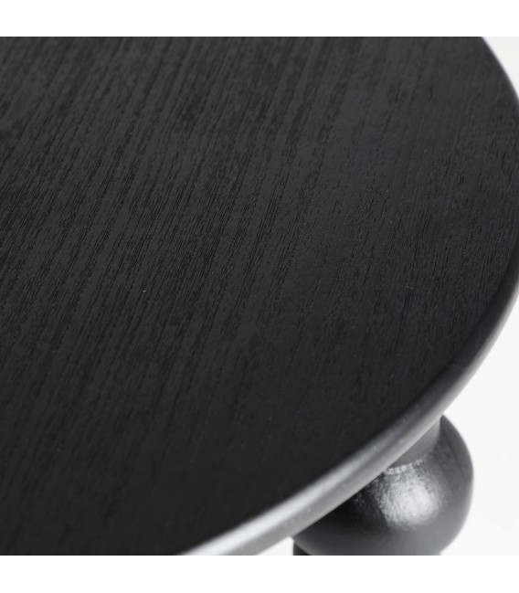 MESA DE CENTRO 80 Ø X 40 CRASIK MADERA TEÑIDA COLOR NEGRO