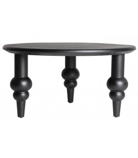 MESA DE CENTRO 80 Ø X 40 CRASIK MADERA TEÑIDA COLOR NEGRO