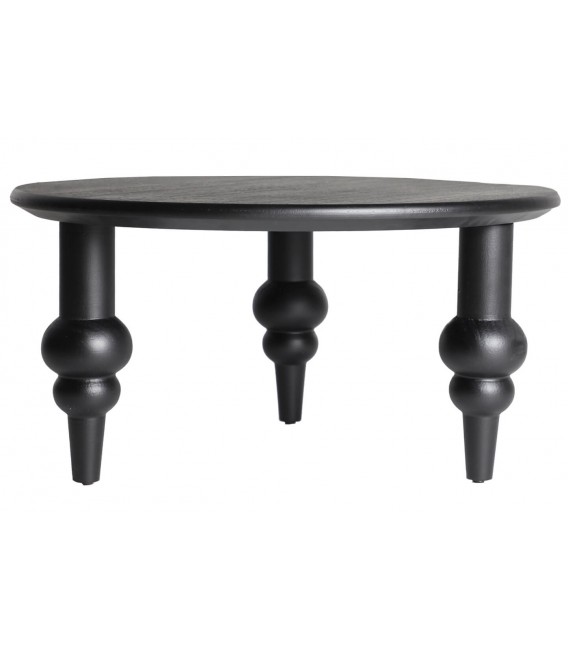MESA DE CENTRO 80 Ø X 40 CRASIK MADERA TEÑIDA COLOR NEGRO