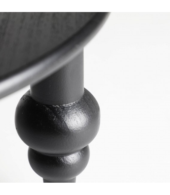 MESA DE CENTRO 80 Ø X 40 CRASIK MADERA TEÑIDA COLOR NEGRO