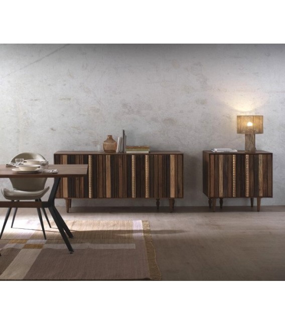 APARADOR 170 X 45 X 78 POLCA MADERA NOGAL Y NATURAL