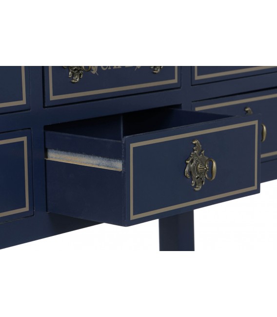 CONSOLA CALEDONIA 103 X 35 X 80 MADERA AZUL Y CAOBA