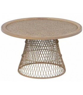 MESA DE CENTRO 70 Ø X 40 CATANIA RATAN Y METAL NATURAL