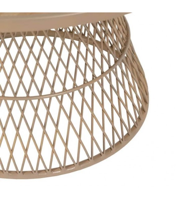 MESA DE CENTRO 70 Ø X 40 CATANIA RATAN Y METAL NATURAL