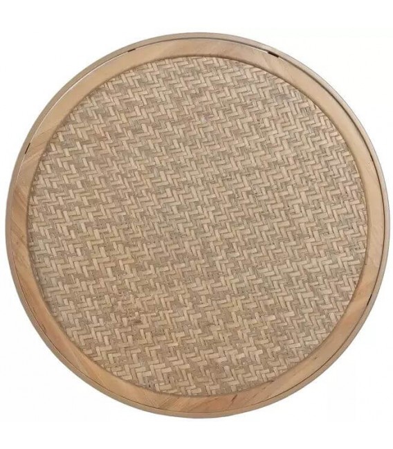 MESA DE CENTRO 70 Ø X 40 CATANIA RATAN Y METAL NATURAL