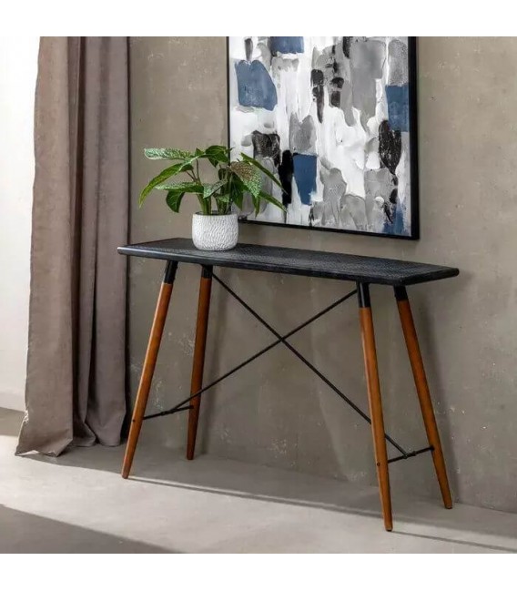CONSOLA 120 X 38 X 81 VELVET MADERA CEREZO METAL NEGRO