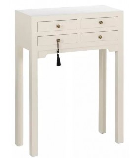 CONSOLA 63 X 26 X 85 CHURCA MADERA LACADA EN BLANCO