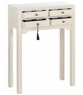CONSOLA 63 X 26 X 85 CHURCA MADERA LACADA EN BLANCO