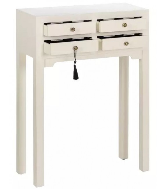 CONSOLA 63 X 26 X 85 CHURCA MADERA LACADA EN BLANCO