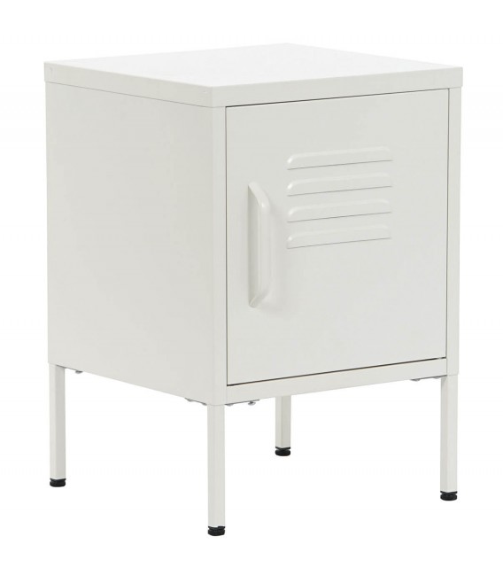 MESITA DE NOCHE 35 X 35 X 51 TAQUILLA METAL BLANCO