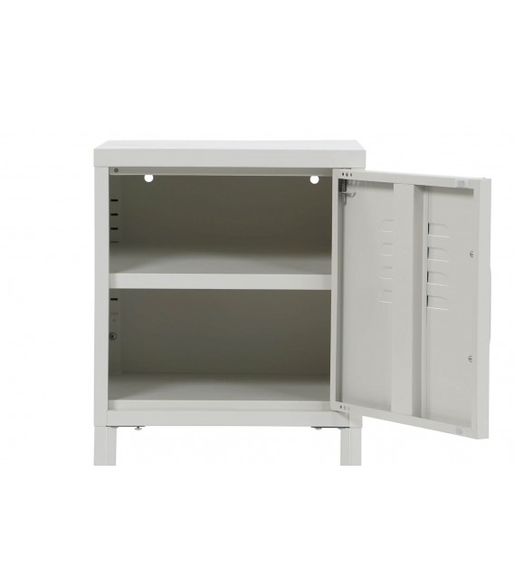 MESITA DE NOCHE 35 X 35 X 51 TAQUILLA METAL BLANCO