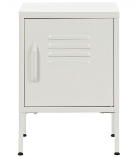 MESITA DE NOCHE 35 X 35 X 51 TAQUILLA METAL BLANCO