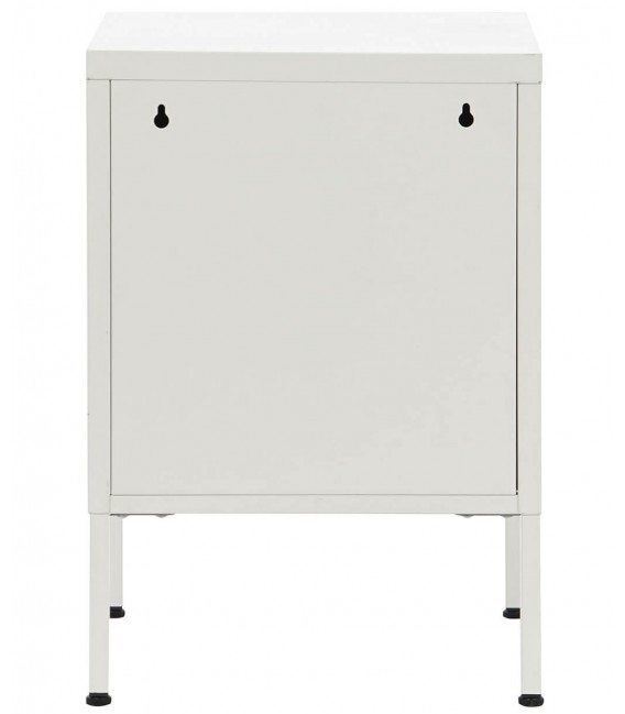 MESITA DE NOCHE 35 X 35 X 51 TAQUILLA METAL BLANCO