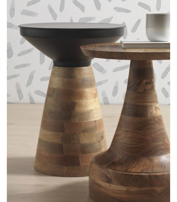 MESITA AUXILIAR 41 Ø X 51 TOTEM MADERA ACACIA NATURAL