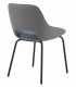 SILLA 54 X 50 X 75 PLUMA TAPIZADA GRIS Y AZUL METAL NEGRO