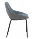 SILLA 54 X 50 X 75 PLUMA TAPIZADA GRIS Y AZUL METAL NEGRO