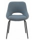 SILLA 54 X 50 X 75 PLUMA TAPIZADA GRIS Y AZUL METAL NEGRO