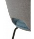 SILLA 54 X 50 X 75 PLUMA TAPIZADA GRIS Y AZUL METAL NEGRO