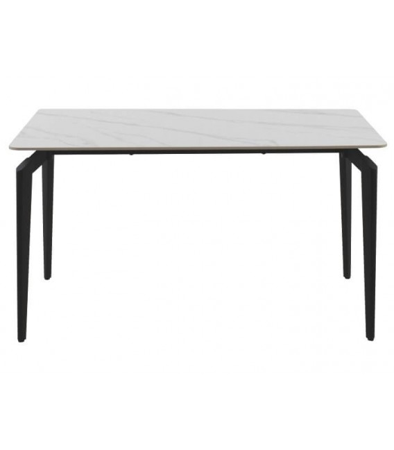 MESA DE COMEDOR 140 X 80 X 75 PRUSIA METAL NEGRO CERAMICA BLANCA
